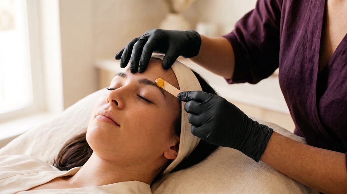 Esthetician preparing for a waxing treatment at QST Esthetics, a women only spa in Orléans, Ottawa